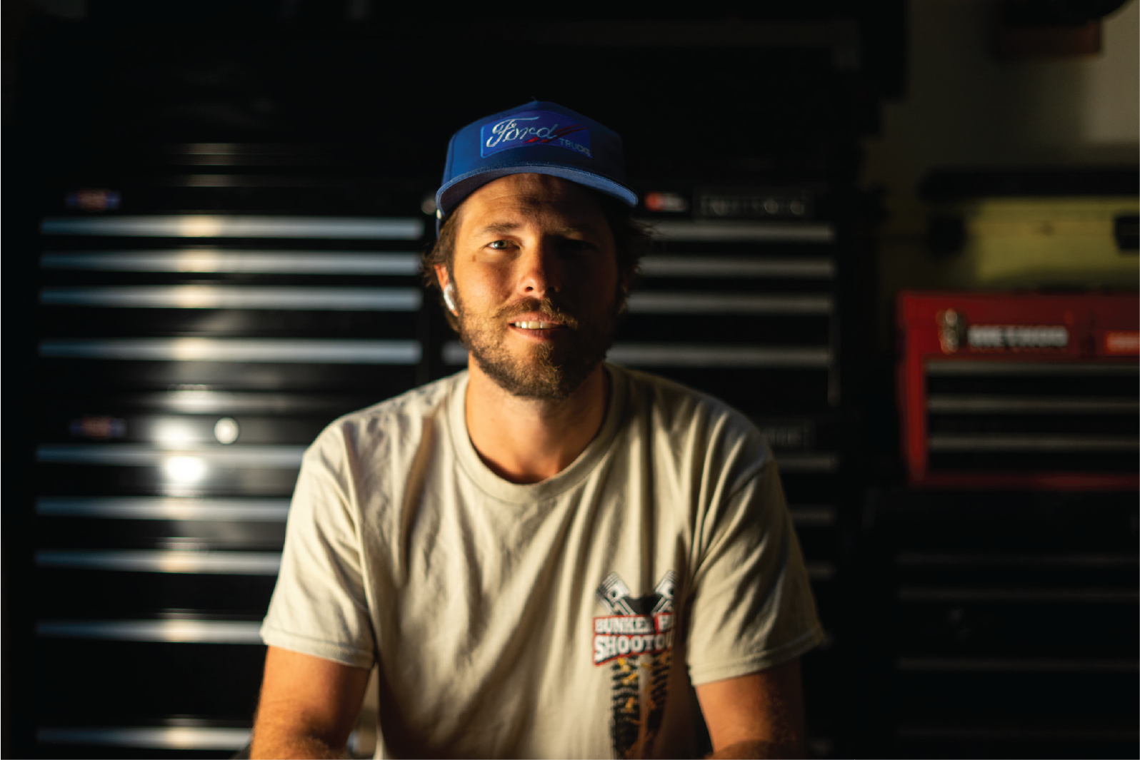 TK, the owner of Digits Workwear, stands confidently, representing the brandβs dedication to quality and craftsmanship. A button below invites visitors to "Read Our Story" and learn about the journey behind Digits Workwear.