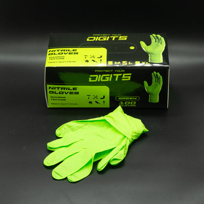 Nitrile 8 Mil Heavy-Duty Diamond-Textured Gloves